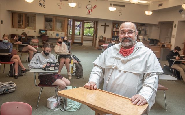 Fr. Matt Strabala, O.P. has taught theology to seniors and freshmen during his first four years at Fenwick.